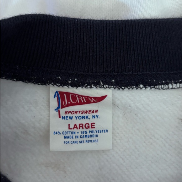 J. Crew White Sweatshirt with Red and Blue Accents - Picture 4 of 5